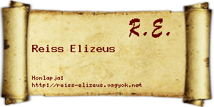Reiss Elizeus névjegykártya